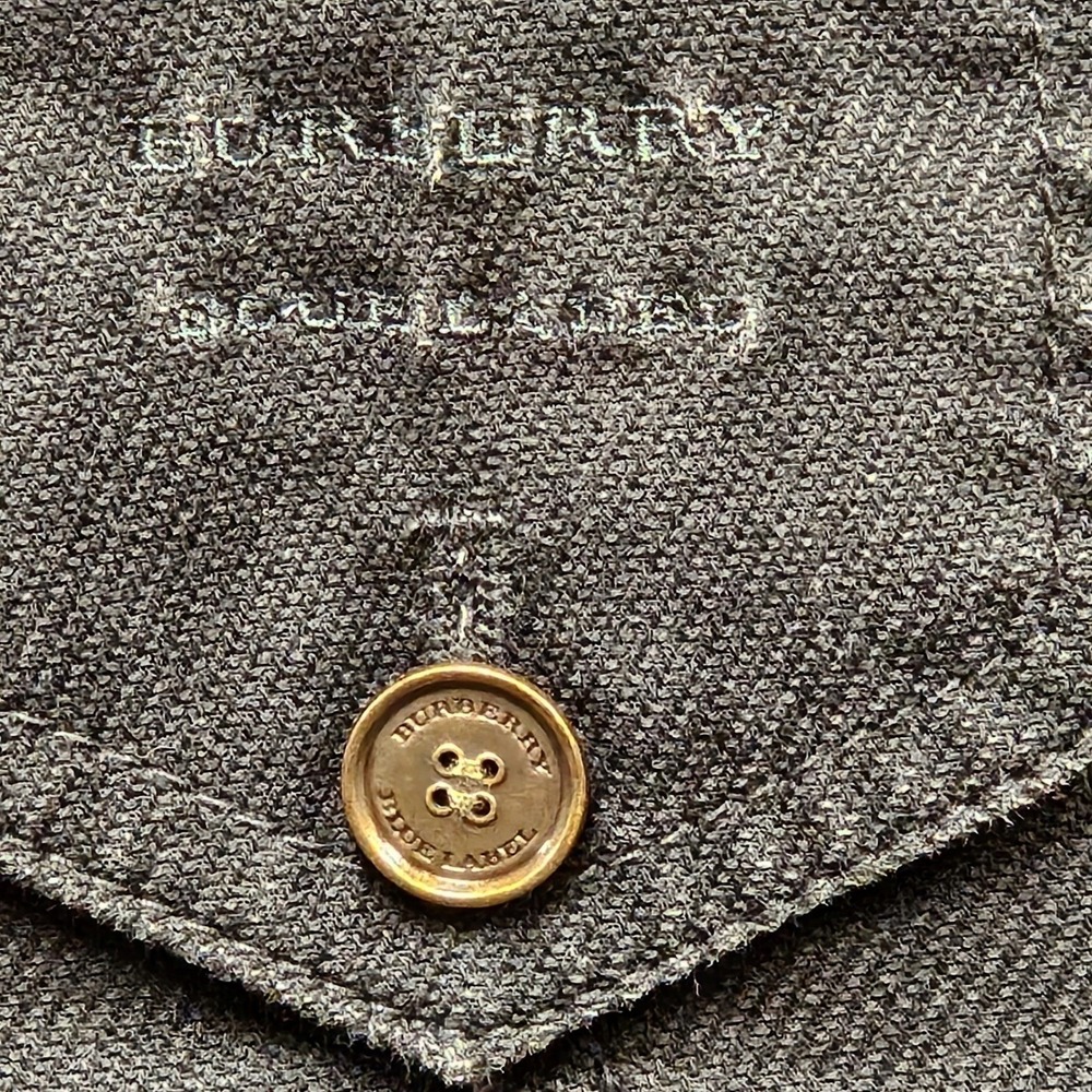 Burberry Blue Label Gray Denim-Style Wool Mini Dress Pouf Sleeve Archive Size 38 - Picture 7 of 16